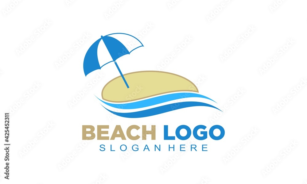 Beautiful beach logo icon
