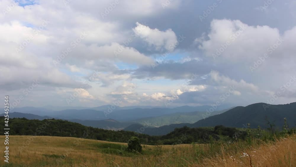 Time-lapse of clouds over mountains. North Carolina. Static shot Time-lapse of clouds over mountains. North Carolina. Static shot