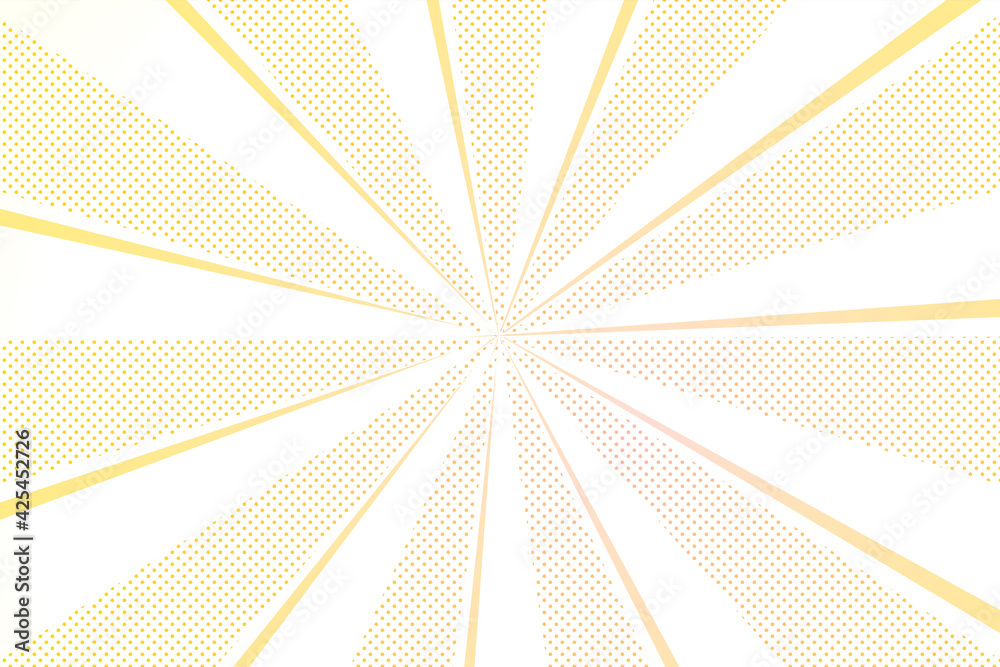 Fototapeta premium 水玉ドットと放射線パステル背景 Radial abstract background ray with polka dot