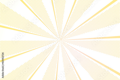水玉ドットと放射線パステル背景　Radial abstract background ray with polka dot