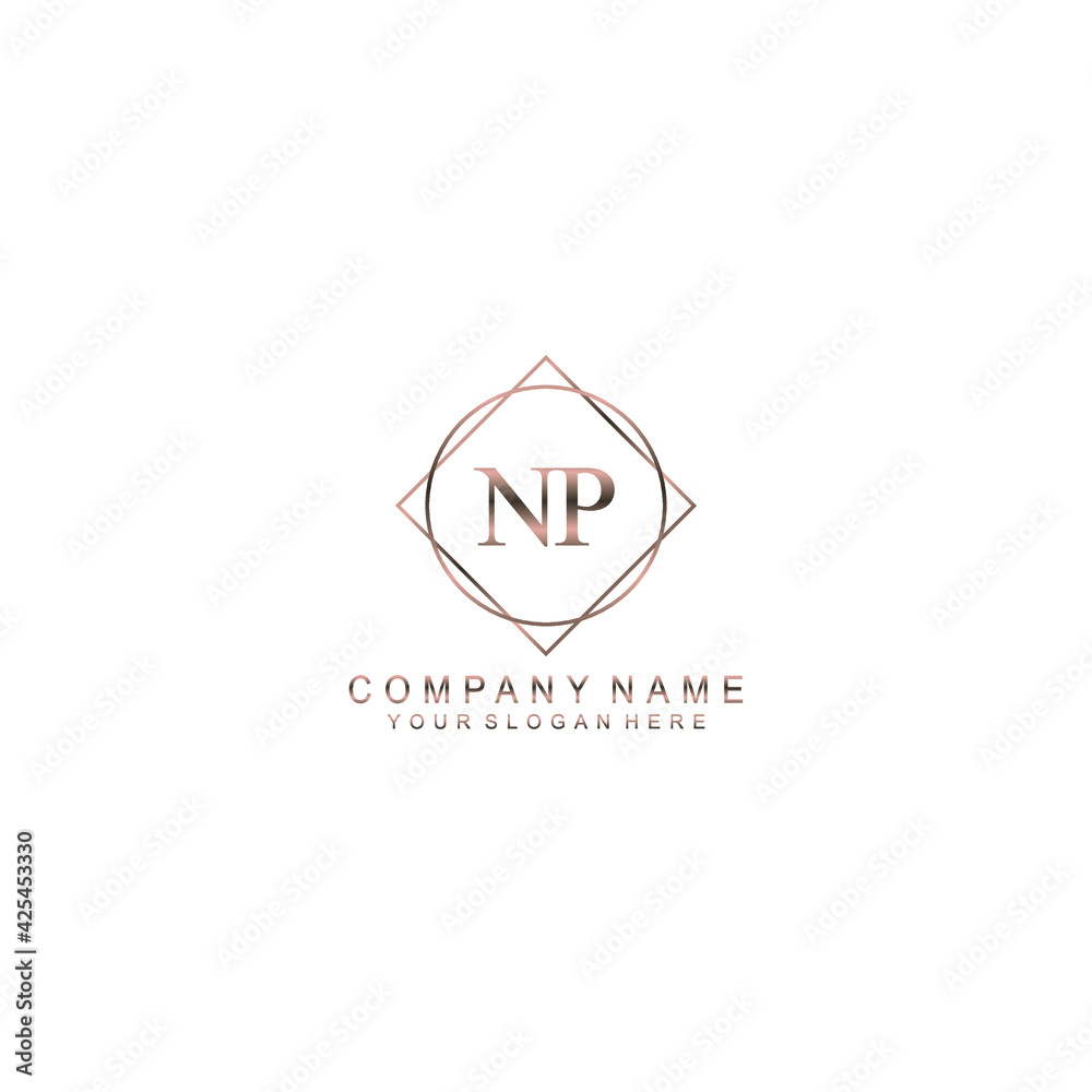 NP Initials handwritten minimalistic logo template vector NP Initials handwritten minimalistic logo template vector