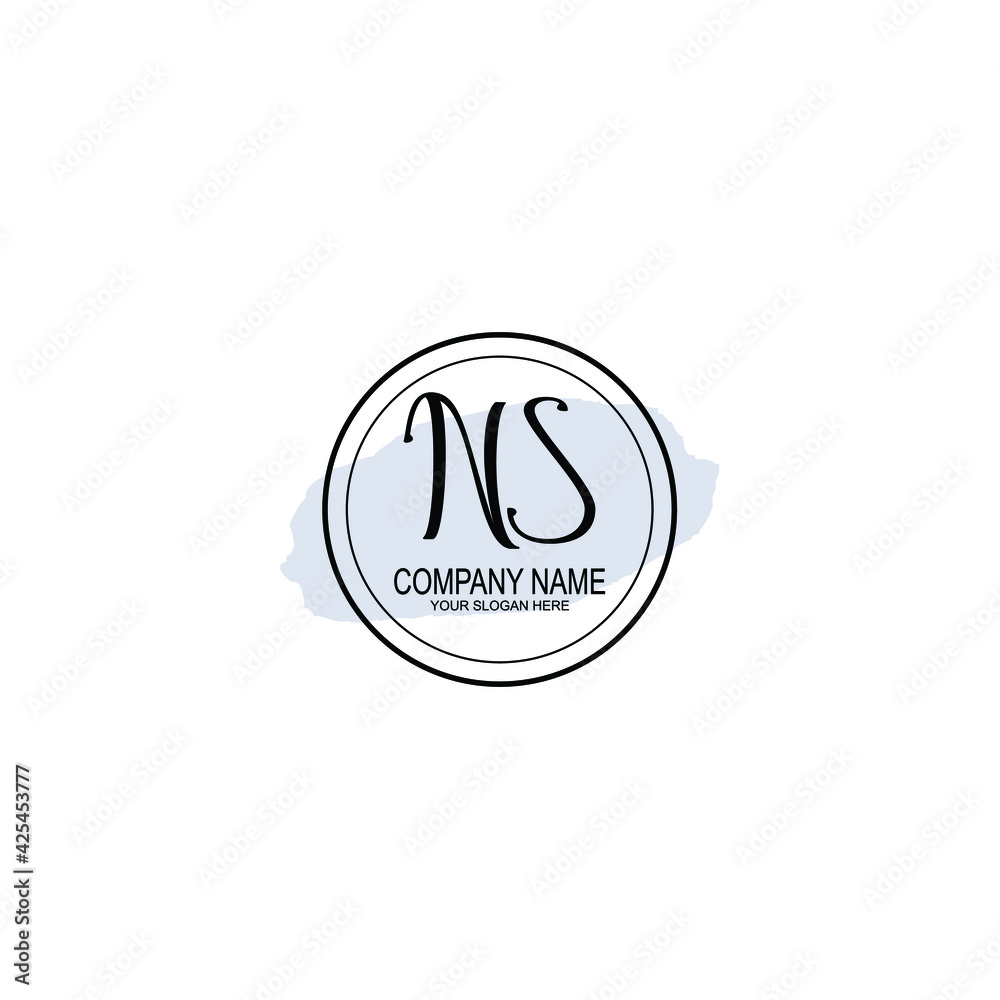 NS Initials handwritten minimalistic logo template vector NS Initials handwritten minimalistic logo template vector