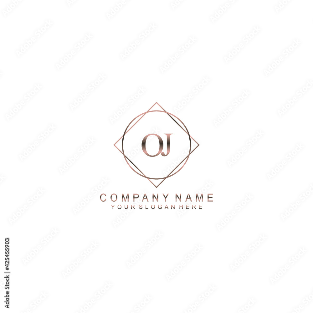 OJ Initials handwritten minimalistic logo template vector OJ Initials handwritten minimalistic logo template vector