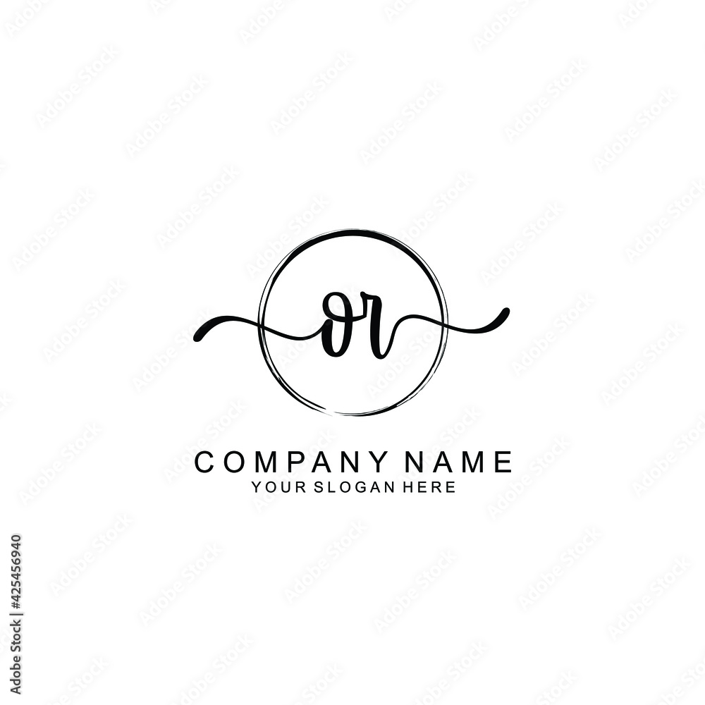 OR Initials handwritten minimalistic logo template vector OR Initials handwritten minimalistic logo template vector