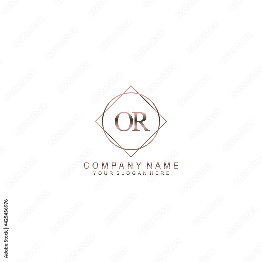 OR Initials handwritten minimalistic logo template vector OR Initials handwritten minimalistic logo template vector