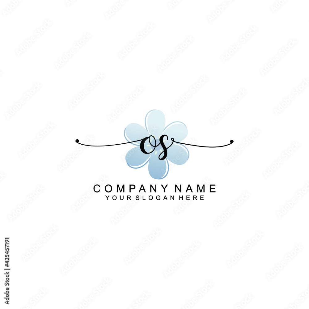 OS Initials handwritten minimalistic logo template vector OS Initials handwritten minimalistic logo template vector