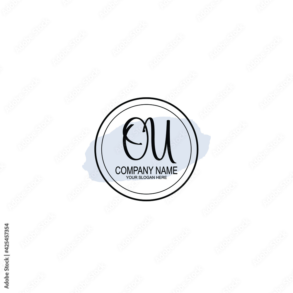 OU Initials handwritten minimalistic logo template vector OU Initials handwritten minimalistic logo template vector