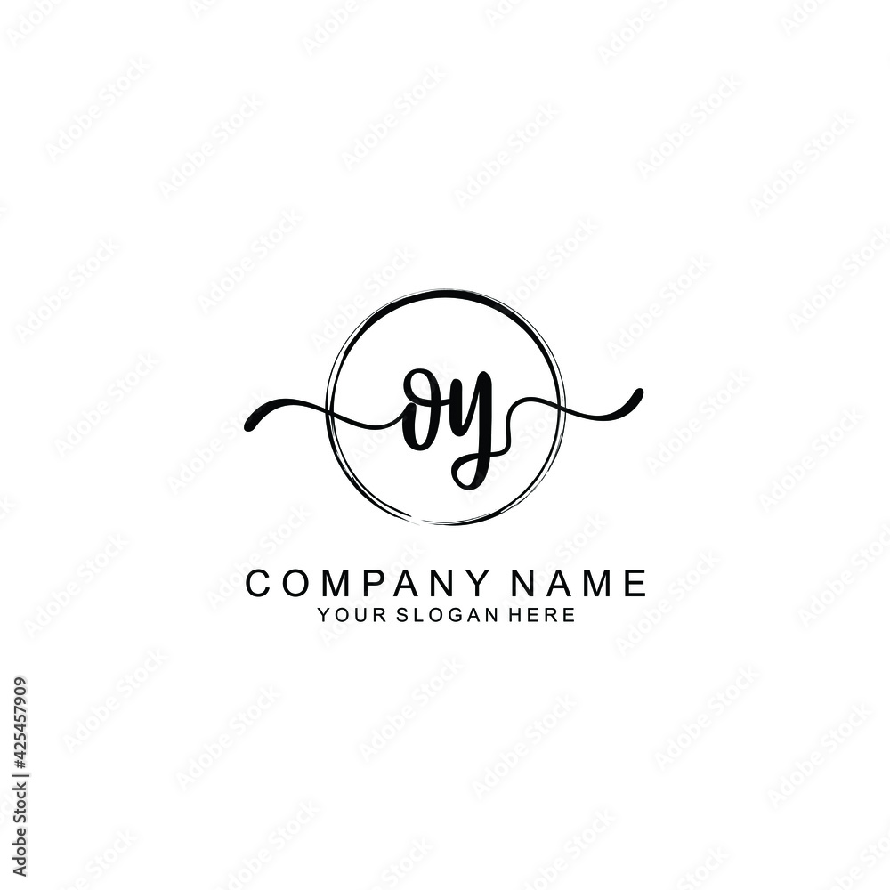 OY Initials handwritten minimalistic logo template vector OY Initials handwritten minimalistic logo template vector