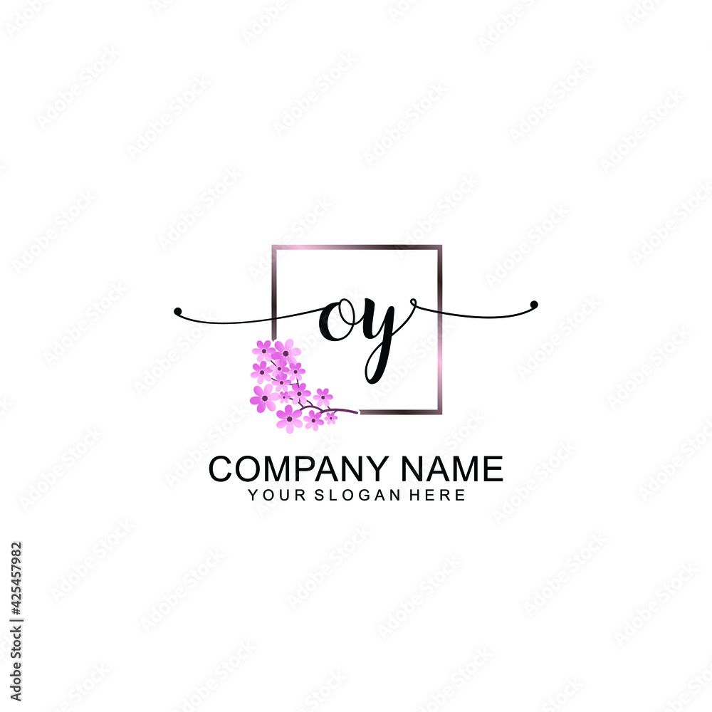 OY Initials handwritten minimalistic logo template vector OY Initials handwritten minimalistic logo template vector