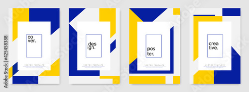 Set of modern design template. Abstract colorful geometric shape for banners, posters, cover, business promotion, event and page layout design other.