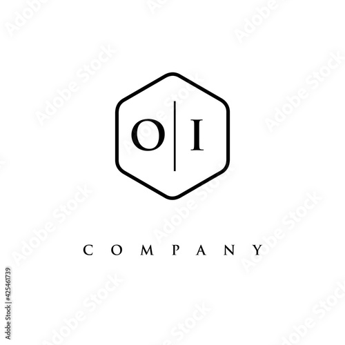 initial OI logo design vector