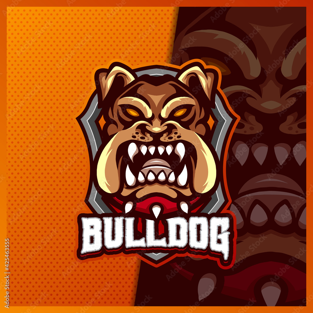 French bulldog head mascot esport logo design illustrations vector template, Dog logo for team game streamer youtuber banner twitch discord French bulldog head mascot esport logo design illustrations vector template, Dog logo for team game streamer youtuber banner twitch discord
