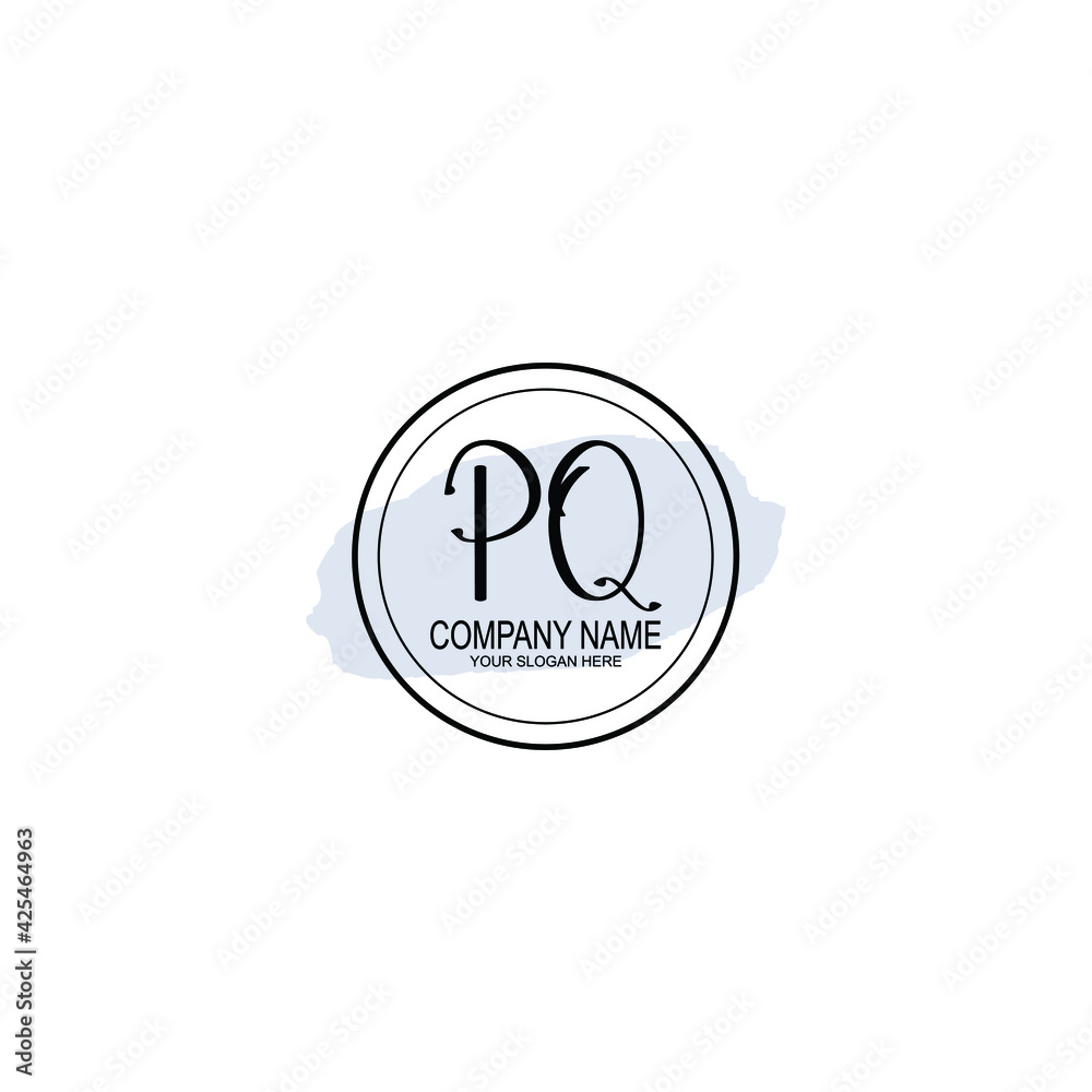 PQ Initials handwritten minimalistic logo template vector PQ Initials handwritten minimalistic logo template vector