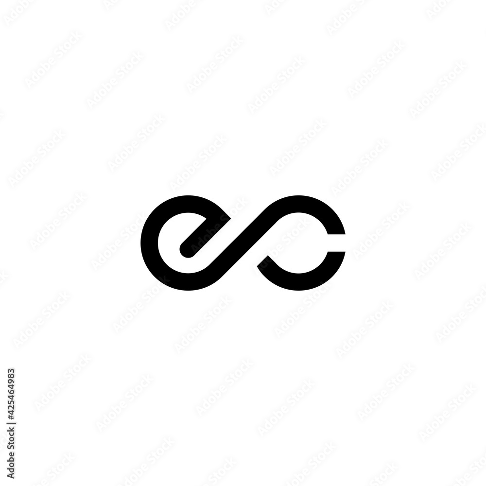 Simple abstract design infinity initial letter EC Simple abstract design infinity initial letter EC