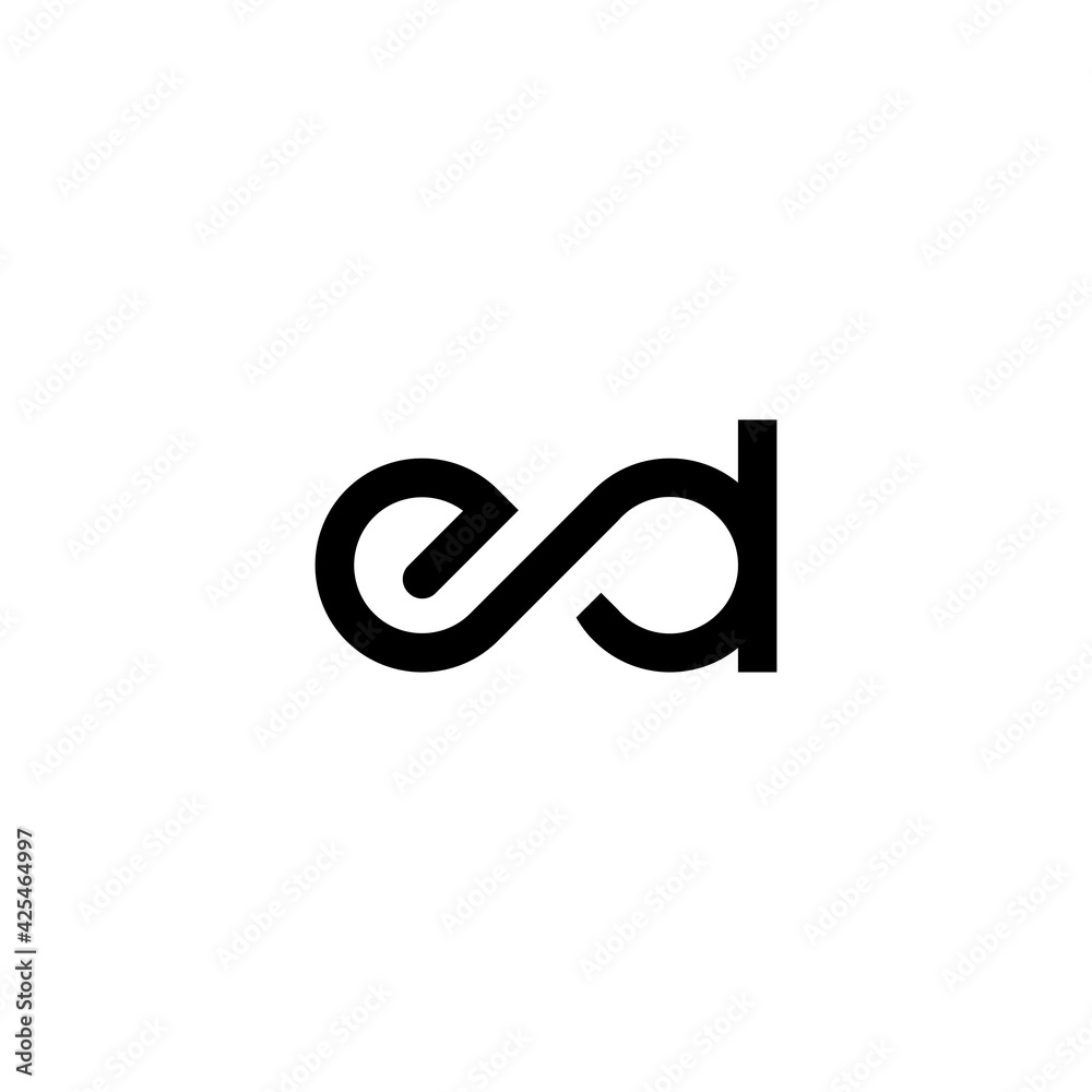 Simple abstract design infinity initial letter ED Simple abstract design infinity initial letter ED