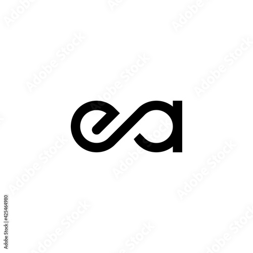 Simple abstract design infinity initial letter EA