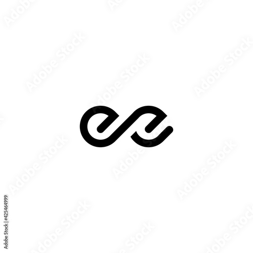 Simple abstract design infinity initial letter EE