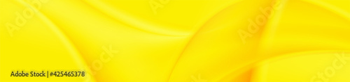 Abstract shiny yellow orange smooth blurred waves banner design. Vector wavy header background