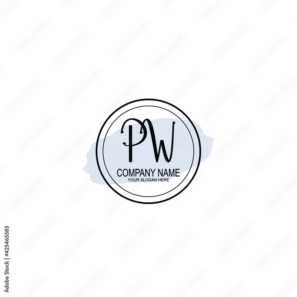 PW Initials handwritten minimalistic logo template vector PW Initials handwritten minimalistic logo template vector