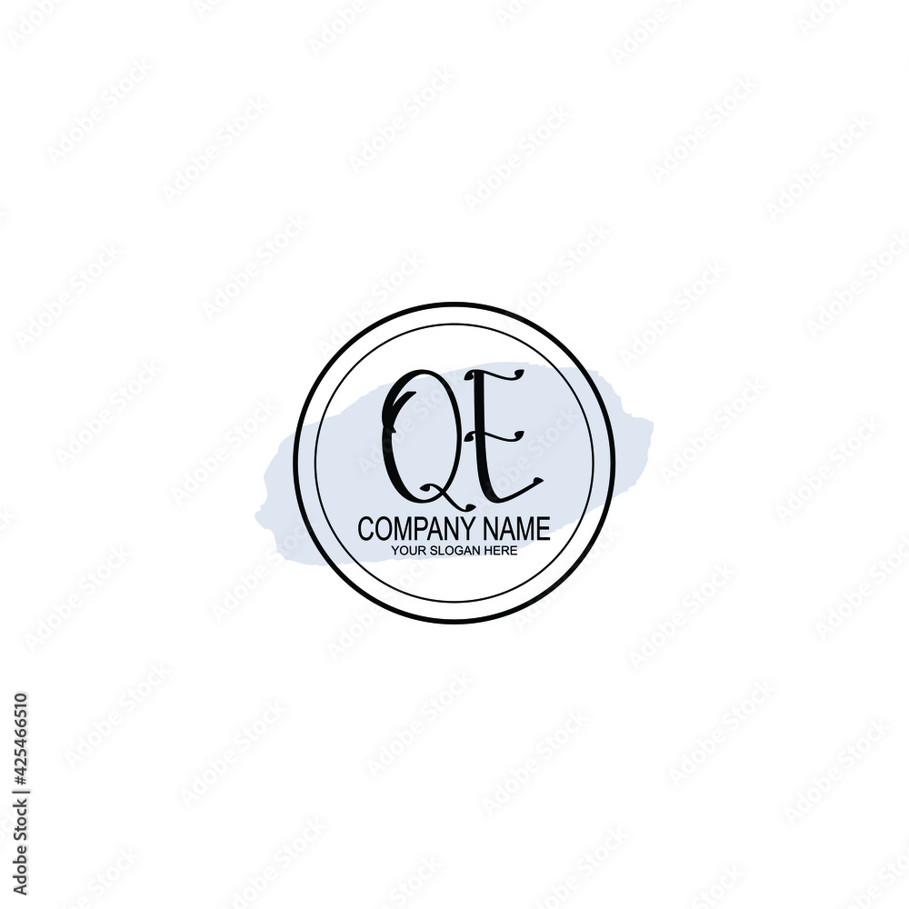 QE Initials handwritten minimalistic logo template vector QE Initials handwritten minimalistic logo template vector