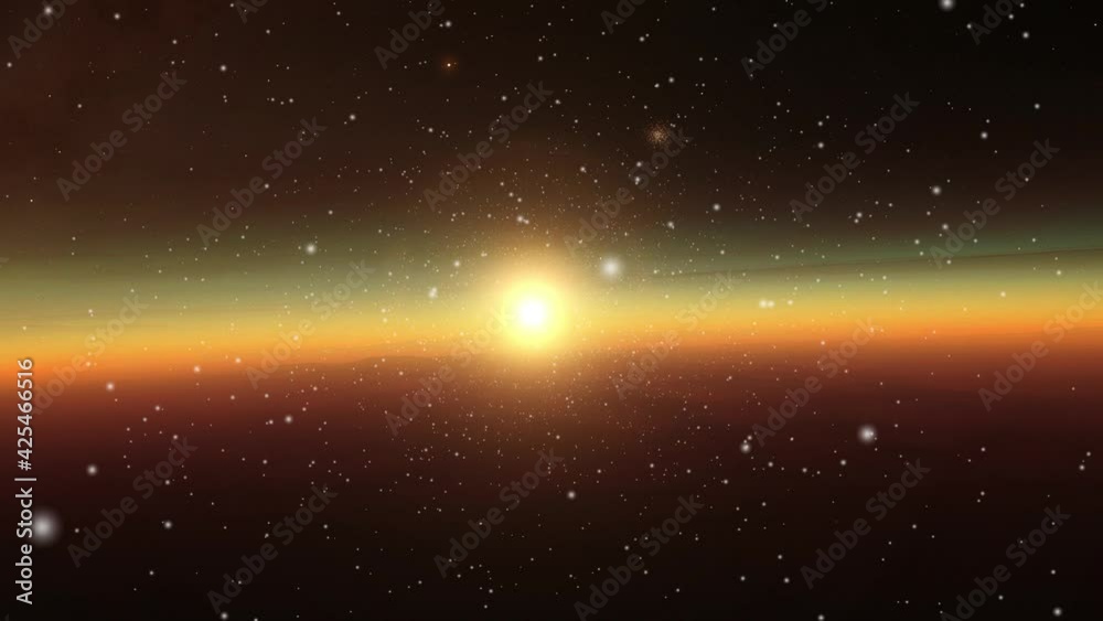 reflection of sunlight hitting the atmosphere in space.