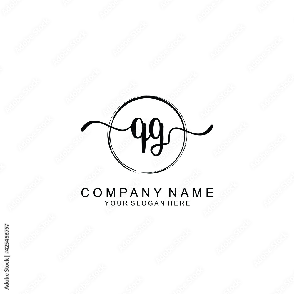QG Initials handwritten minimalistic logo template vector QG Initials handwritten minimalistic logo template vector