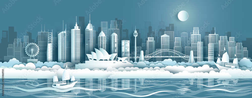 Fototapeta premium Australia architecture travel landmarks of sydney and opera house famous.