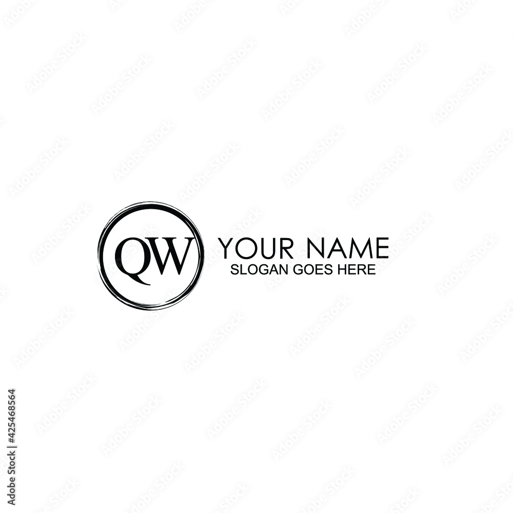 QW Initials handwritten minimalistic logo template vector QW Initials handwritten minimalistic logo template vector