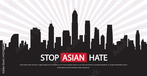stop asian hate banner against racism support during covid-19 coronavirus pandemic concept