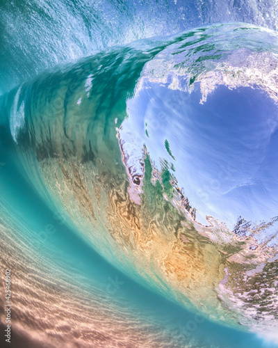 Fototapeta Naklejka Na Ścianę i Meble -  Underwater wave vortex, Sydney Australia