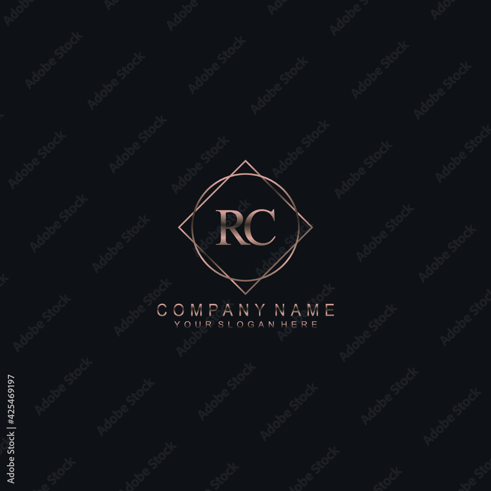 RC Initials handwritten minimalistic logo template vector RC Initials handwritten minimalistic logo template vector