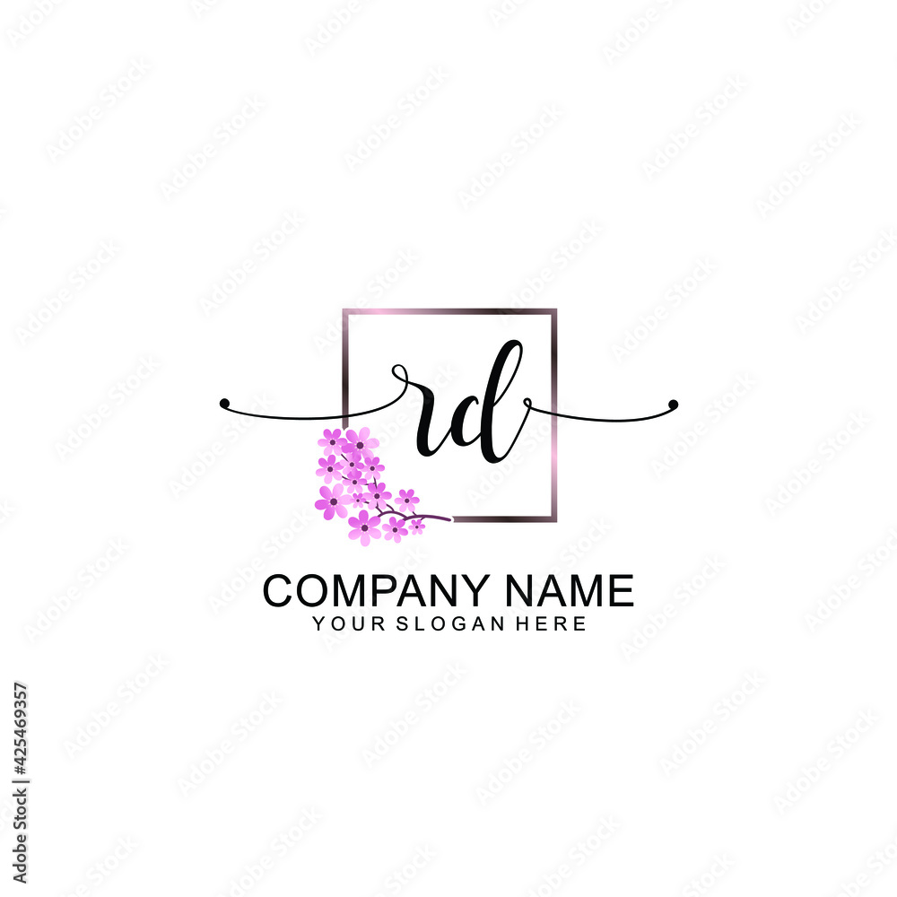 RD Initials handwritten minimalistic logo template vector RD Initials handwritten minimalistic logo template vector