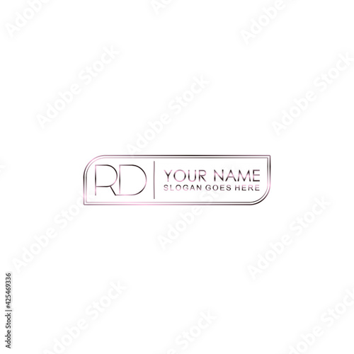 RD Initials handwritten minimalistic logo template vector