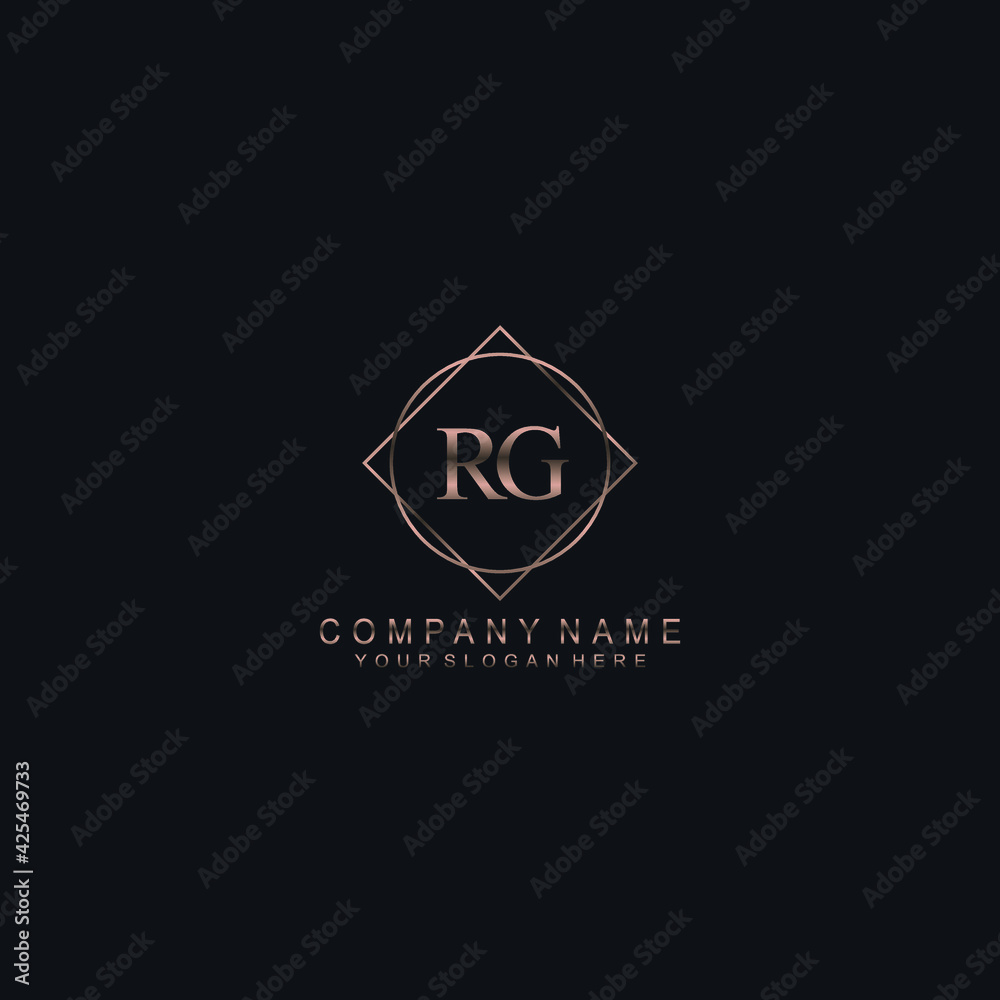 RG Initials handwritten minimalistic logo template vector RG Initials handwritten minimalistic logo template vector