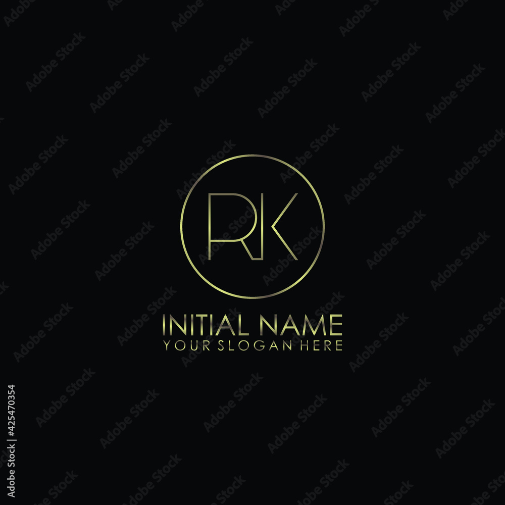 RK Initials handwritten minimalistic logo template vector RK Initials handwritten minimalistic logo template vector
