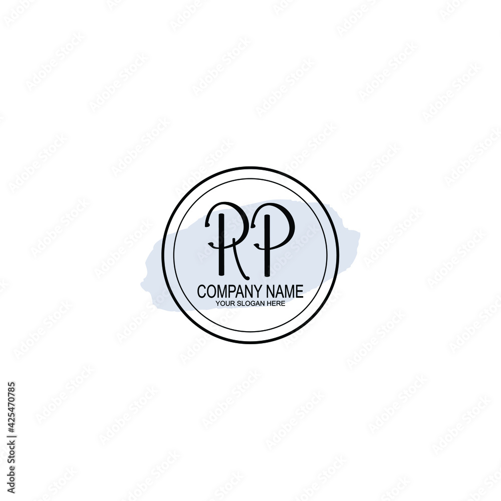 RP Initials handwritten minimalistic logo template vector RP Initials handwritten minimalistic logo template vector