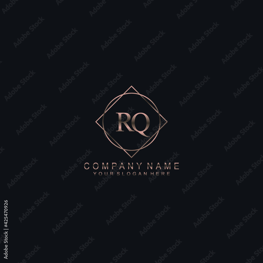 RQ Initials handwritten minimalistic logo template vector RQ Initials handwritten minimalistic logo template vector