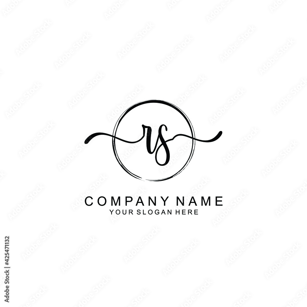 RS Initials handwritten minimalistic logo template vector RS Initials handwritten minimalistic logo template vector