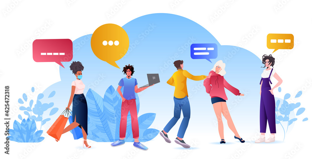 mix race people chatting with speech bubbles social network chat bubble communication concept mix race people chatting with speech bubbles social network chat bubble communication concept