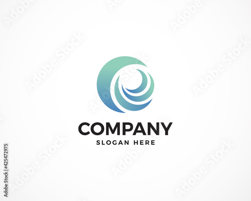 wave circle logo creative illustration vector