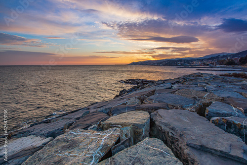 Sonnenuntergang an der Ligurischen Küste