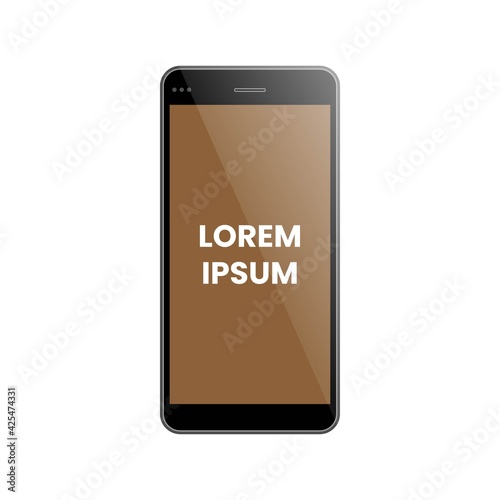 Mobile phone template vector on white background