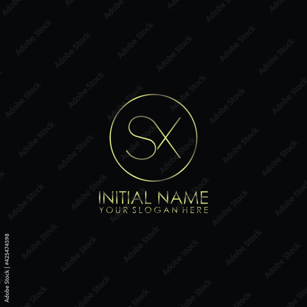SX Initials handwritten minimalistic logo template vector SX Initials handwritten minimalistic logo template vector