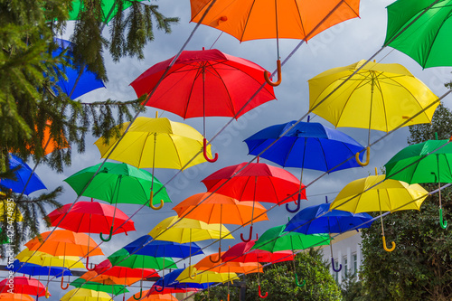 Wallpaper Mural Beautiful colorful umbrellas. Street decoration with umbrellas. Lots of colorful umbrellas in the central square. Torontodigital.ca