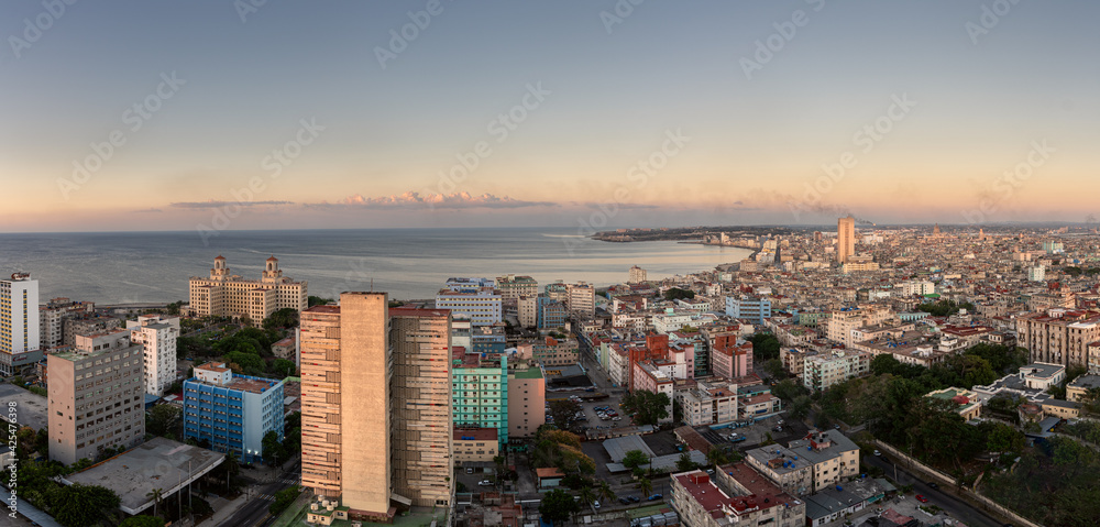 Aerial panoramic view of Havana city