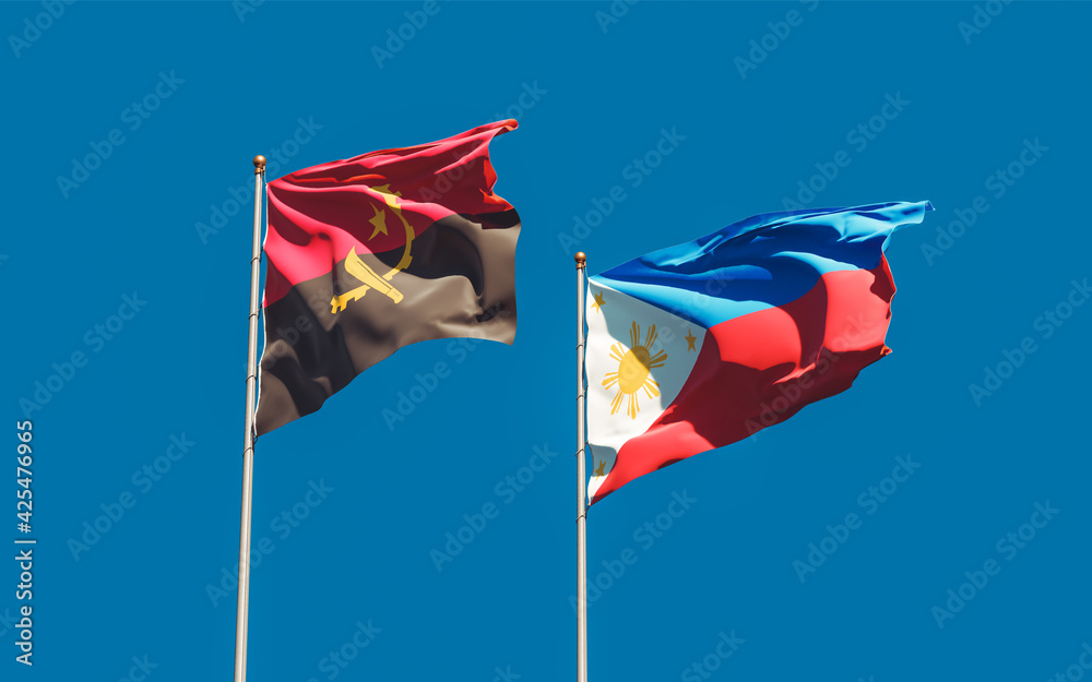 Flags of Philippines and Angola.