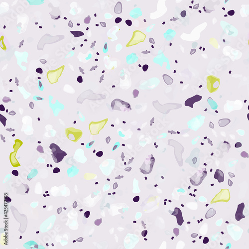Terrazzo Texture Vector. Flooring Seamless Pattern