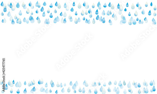 水彩風　雨　ブルーフレーム（上下）