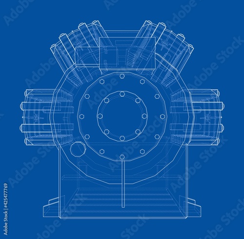 Air conditioning compressor. Vector