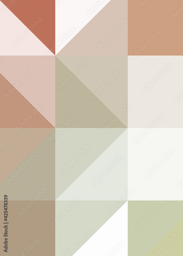 Fototapeta premium Abstract color Low-Polygones Generative Art background illustration